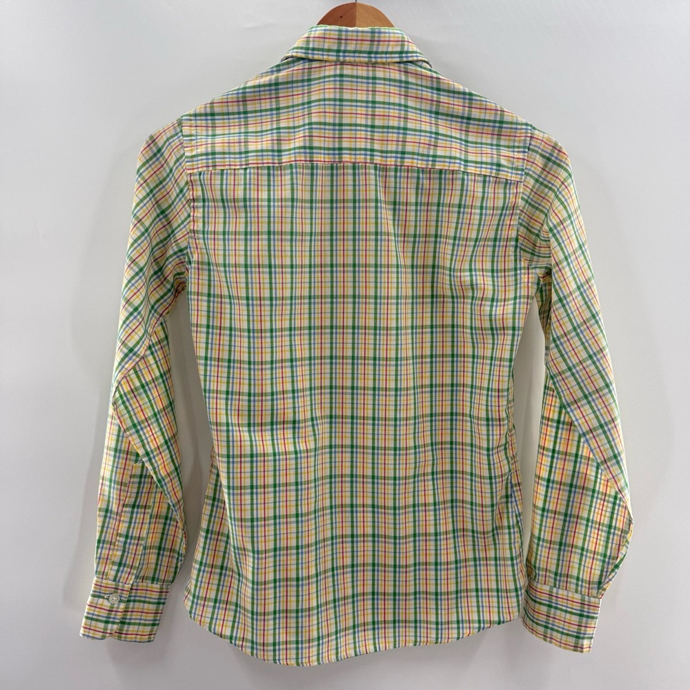Ms SERO Vintage Superfine Poplin Rainbow Colored Plaid Button Down Shirt Size 6 - Picture 5 of 8